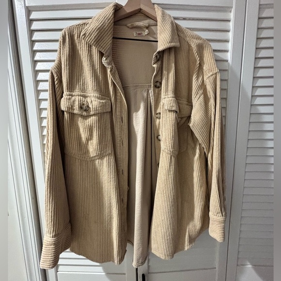 Faherty Beige Corduroy Women’s Jacket Size L Cabincore Coastal Cowgirl Western - Picture 5 of 7